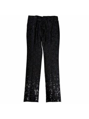 Louis Vuitton Monogram Sequin Trousers Pants Black 44